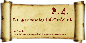 Matyasovszky Lóránt névjegykártya