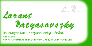 lorant matyasovszky business card